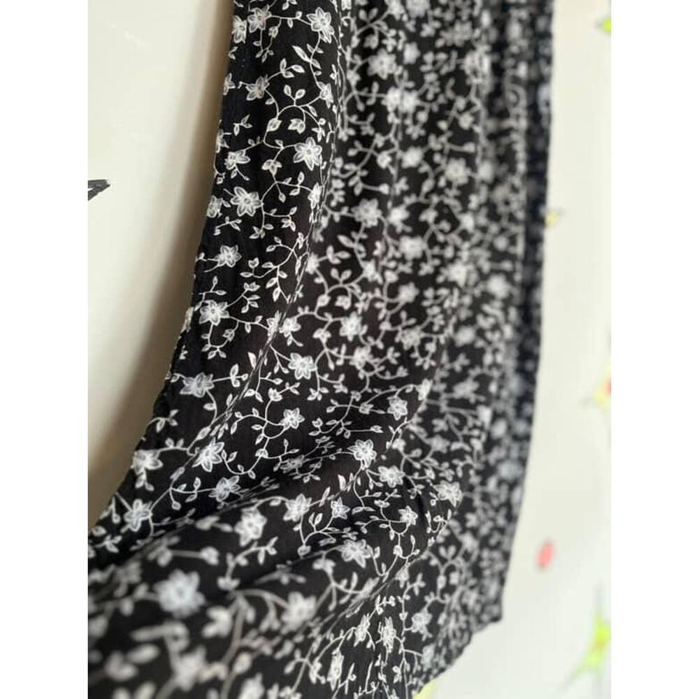 Vintage 90s Black Floral Fairy Grunge Maxi Skirt โ Whimsy Goth Boho Vibes โ Sz 4 - Picture 7 of 10